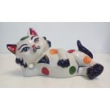 Lorna Bailey recumbent cat 1/1, length 16cm