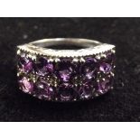 Ladies Amethyst ladies dress ring with COA