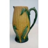 Victorian Majolica jug in the form of a sweet corn