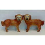 Pair of Victorian Staffordshire dogs, with inset g