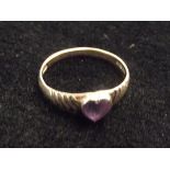 9ct gold ring with amethyst size L