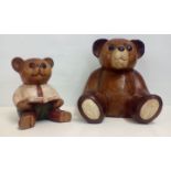 Two treen Teddy Bear figures, height of largest ex