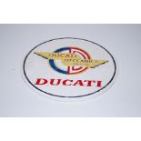 Cast iron Ducati sign, diameter 24cm