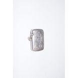 Edwardian silver vesta case with shield shaped vac