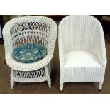 Two wicker bedroom chairs
