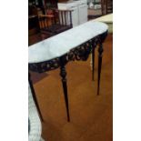 Cast iron and marble topped hall table