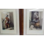 Pair of early engravings, titled 'Falconer's Son'