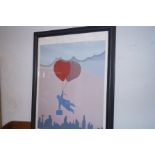 Framed limited edition print, titled Helium Ballon