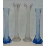 2x pairs of glass vases