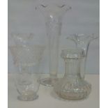 Collection of 5 glass vases