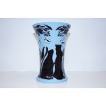 Moorcroft Lucky Black Cat vase, height 16cm