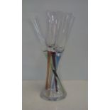 Set of six baseless toasting flutes