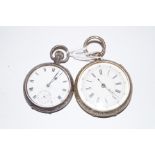 2 pocket watches one silver case untested