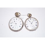 2 silver cased pocket watches untested