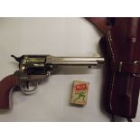 Blank firing pistol with excellent quality leather holster and bullets