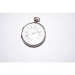 A silver cased pocket watch untested