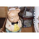 Vintage money bank in the form of a pig, together