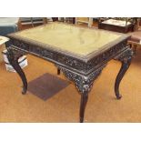 Chinese brass topped table on cabriole legs