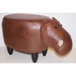 Suede footstool in the form of a hippopotamus, hei