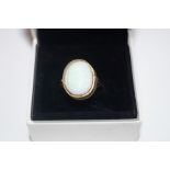 9 carat gold dress ring set with opal