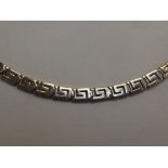 Silver bracelet with Greek key pattern