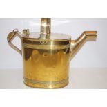 Vintage brass watering can, stamped H.F & Co, heig