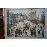 Lowry print of a village square