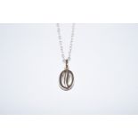 9ct gold coffee bean pendant and chain