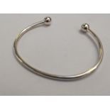 Silver torque bangle