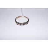 9ct gold half eternity ring set with 3 diamonds an