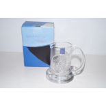 Dartington Crystal glass tankard commemorating the