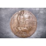 William Warburton death penny/plaque