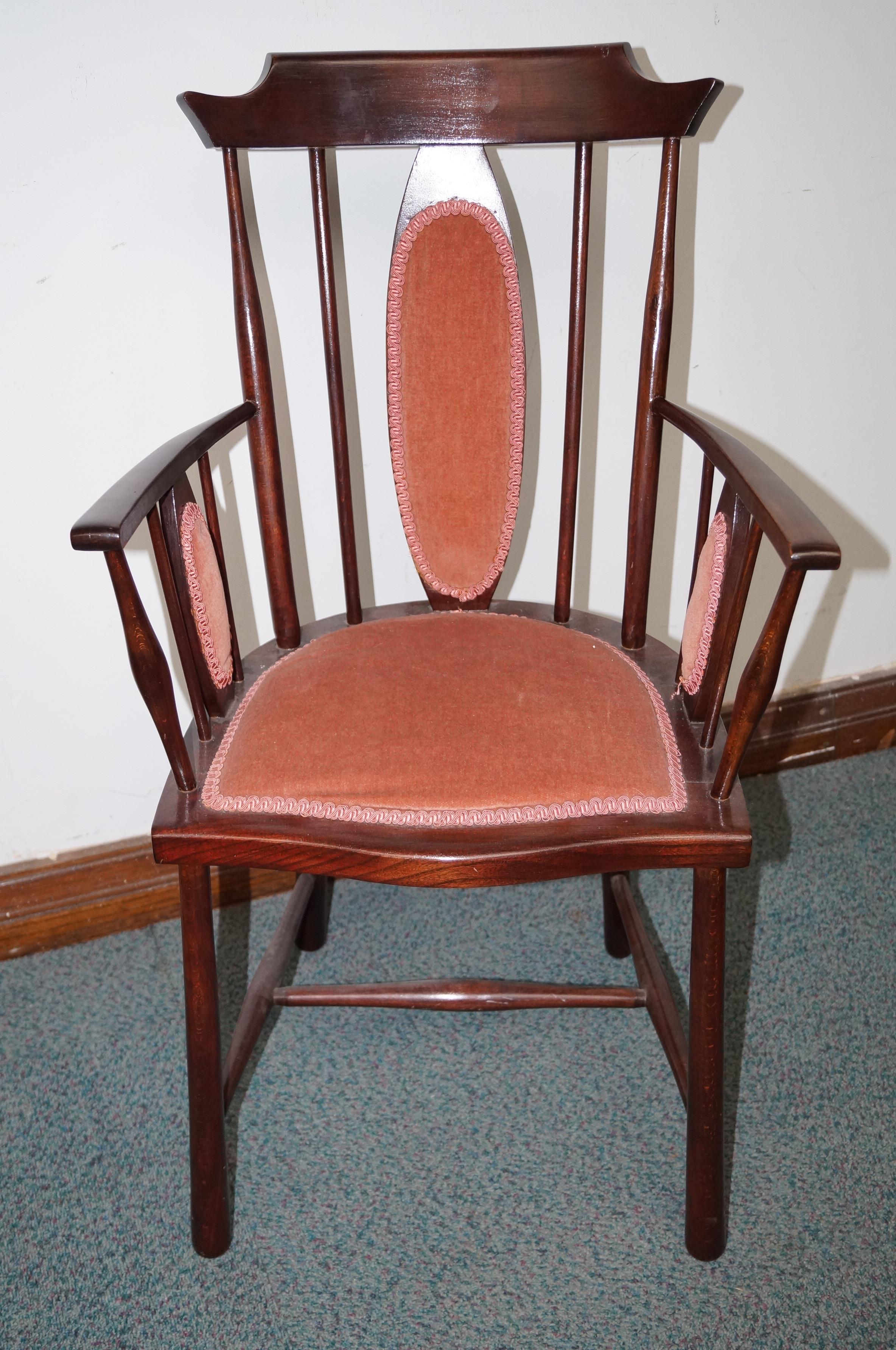 Edwardian armed hall chair