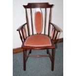 Edwardian armed hall chair