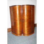 Early walnut small, double door corner cabinet 63c