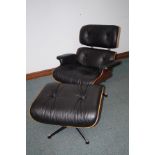 Eames lounge chair (Vitra) with matching footstool