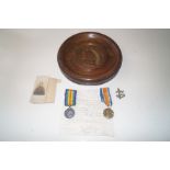 Great War medal pair, awarded to 4524, Private Alb