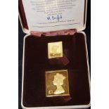 22ct solid gold set of replica stamps - Penny Blac