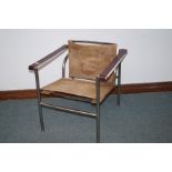 Retro chrome and leather chair (leather requires a