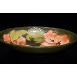 Moorcroft hibiscus pattern oval bowl 23cm long. 19