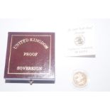 Cased Elizabeth II full sovereign, dated 1996, wit