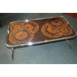 1970's retro coffee table with tubular chrome fram