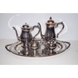 A silver plated tea set