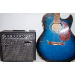 Lindo guitar and fender bullet 150 amp