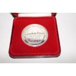 Cased silver HMS Belfast coin, 50 Years Aloft 1938