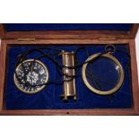 Compass, egg timer and magnifying glass box set