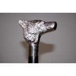 Walking stick with wolf head handle