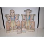 Set of treen figures, modelled as fisherman, large