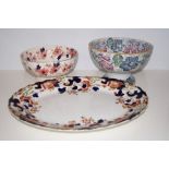 Two Victorian fruit bowls together with a large me