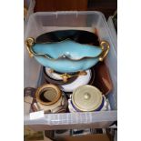 Mixed box to include Carlton ware and a gondola tr